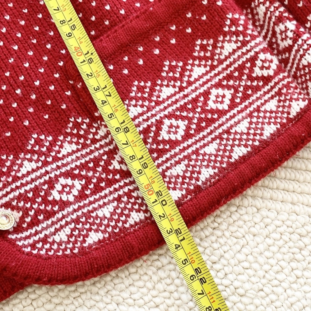 Christmas Red Fair Isle Warm Preppy Sweater SP - Picture 7 of 7